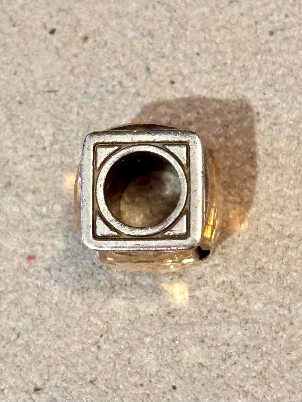 Brighton Ice Cube Bead in Gold-Silver Pale gold crystal with Silver edges